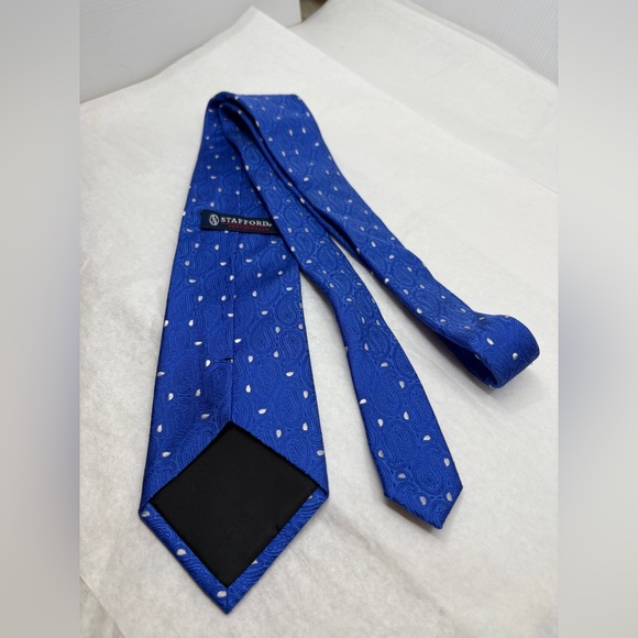 Stafford Mens Formal Necktie 58"Lx3.25"W Navy Neck Tie - Picture 2 of 5